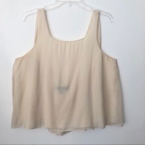 Club Monaco silk draped back w/adjustable bow top